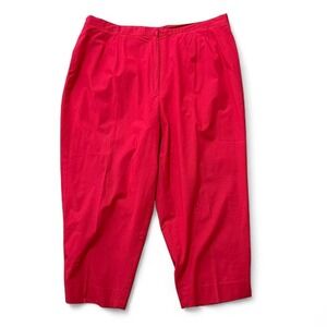 Vintage Talbots Stretch Red Wide Leg Cropped Chino Pants